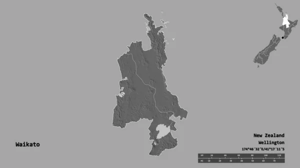 Forme Waikato Conseil Régional Nouvelle Zélande Avec Capitale Isolée Sur — Photo