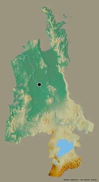 Shape Waikato Regionalrat Von Neuseeland Mit Seiner Hauptstadt Isoliert Auf — Stockfoto