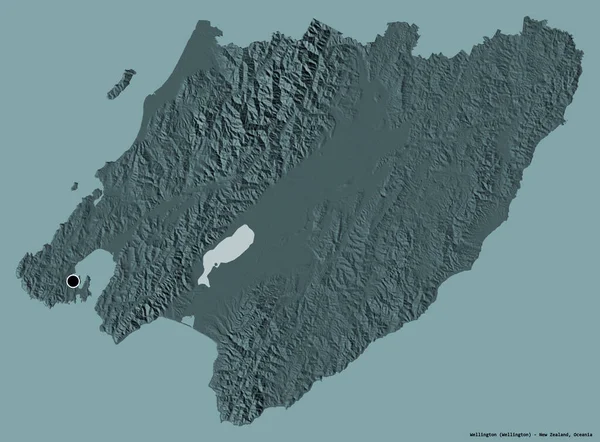 Forma Wellington Consiliul Regional Noii Zeelande Capitala Izolată Fundal Culoare — Fotografie, imagine de stoc