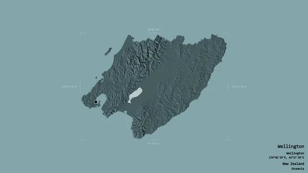 Gebiet Von Wellington Regionalrat Von Neuseeland Isoliert Auf Festem Untergrund — Stockfoto