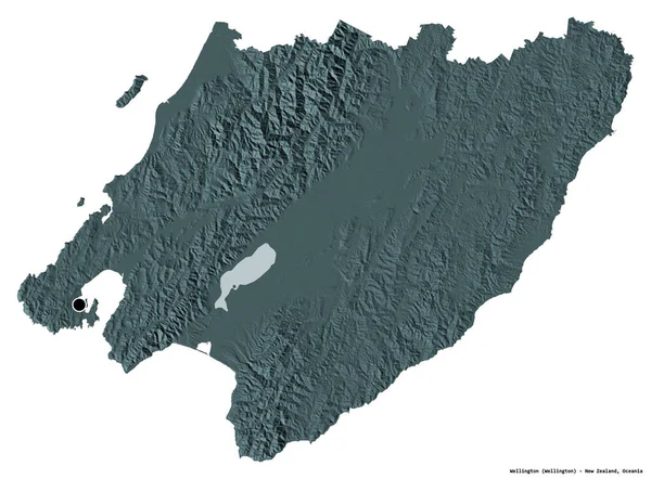 Form Wellington Regionala Rådet Nya Zeeland Med Dess Huvudstad Isolerad — Stockfoto