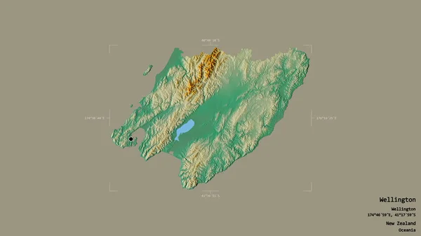 Området Wellington Regionala Rådet Nya Zeeland Isolerad Solid Bakgrund Georefererad — Stockfoto