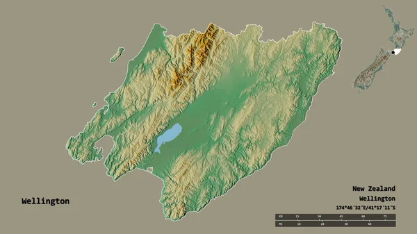 Tvar Wellingtonu Regionální Rady Nového Zélandu Hlavním Městem Izolovaným Pevném — Stock fotografie