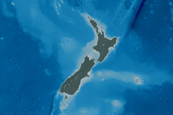 Utvidgat Område Nya Zeeland Färgad Höjdkarta Rendering — Stockfoto