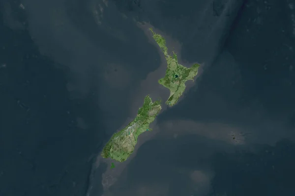 Forma Nueva Zelanda Separada Por Desaturación Las Áreas Vecinas Imágenes — Foto de Stock