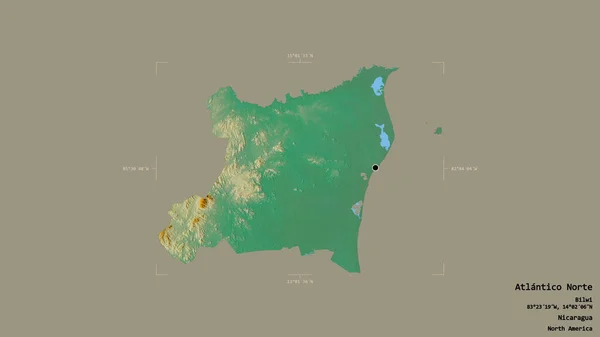 Территория Атлантико Норте Автономная Область Никарагуа Изолирована Твердом Фоне Геометрической — стоковое фото