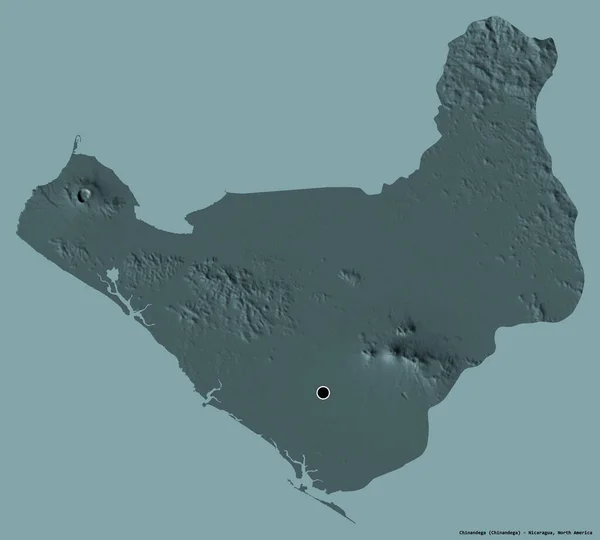 Forma Chinandega Departamento Nicaragua Con Capital Aislada Sobre Fondo Color —  Fotos de Stock