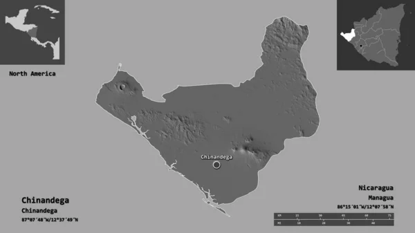 Σχήμα Chinandega Διαμέρισμα Της Νικαράγουας Και Την Πρωτεύουσα Της Κλίμακα — Φωτογραφία Αρχείου