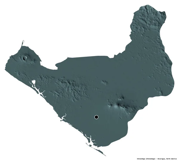 Forma Chinandega Departamento Nicarágua Com Sua Capital Isolada Fundo Branco — Fotografia de Stock