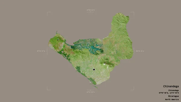 Район Чинандега Департамент Никарагуа Изолирован Твёрдом Фоне Геометрической Коробке Метки — стоковое фото