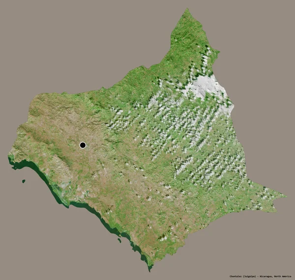 Kształt Chontales Departament Nikaragui Jego Kapitałem Odizolowanym Solidnym Tle Koloru — Zdjęcie stockowe