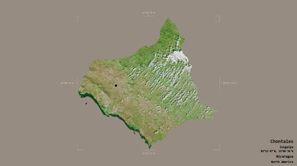 ニカラグア省の町話のエリアは 洗練された境界線の箱の中にしっかりとした背景に隔離されています ラベル 衛星画像 3Dレンダリング — ストック写真