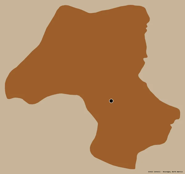尼加拉瓜省埃斯特里的形状 其首都被隔离在纯色的背景上 图形纹理的组成 3D渲染 — 图库照片