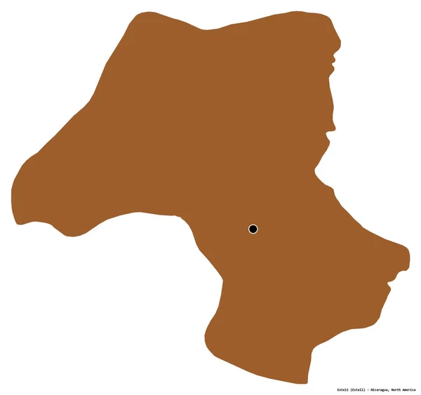 尼加拉瓜省埃斯特里的形状 其首都被白色背景隔离 图形纹理的组成 3D渲染 — 图库照片