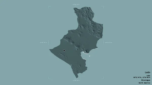 Район Леона Департамент Никарагуа Изолирован Твёрдом Фоне Геометрической Коробке Метки — стоковое фото