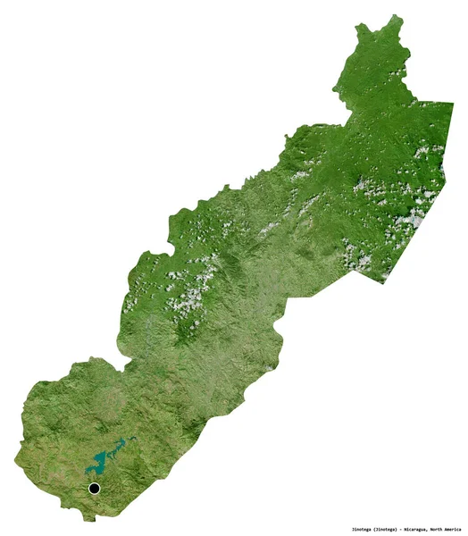 尼加拉瓜省Jinotega的形状 其首都被白色背景隔离 卫星图像 3D渲染 — 图库照片
