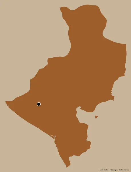 ニカラグアのレオン県の形で その首都はしっかりとした色の背景に隔離されている パターン化されたテクスチャの構成 3Dレンダリング — ストック写真