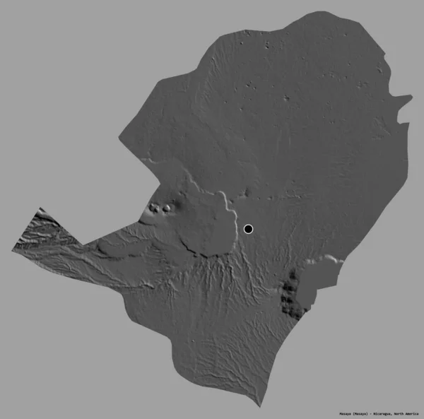 Forma Masaya Departamento Nicaragua Con Capital Aislado Sobre Fondo Color — Foto de Stock