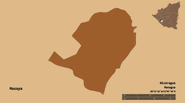 Форма Масаи Департамент Никарагуа Столицей Изолированы Прочном Фоне Дистанционный Масштаб — стоковое фото