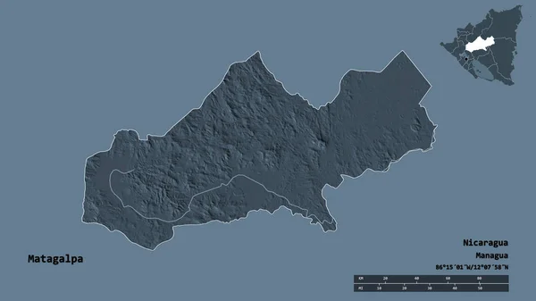 니카라과 마타갈 지방에서는 나라의 배경을 가지고 지형도 렌더링 — 스톡 사진