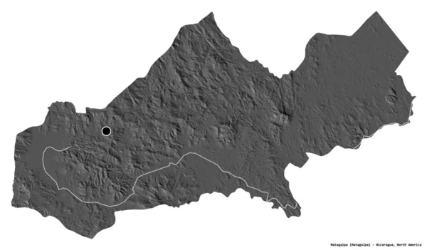 マタガルパの形 ニカラグアの部門 その首都は白い背景に隔離されています 標高マップ 3Dレンダリング — ストック写真