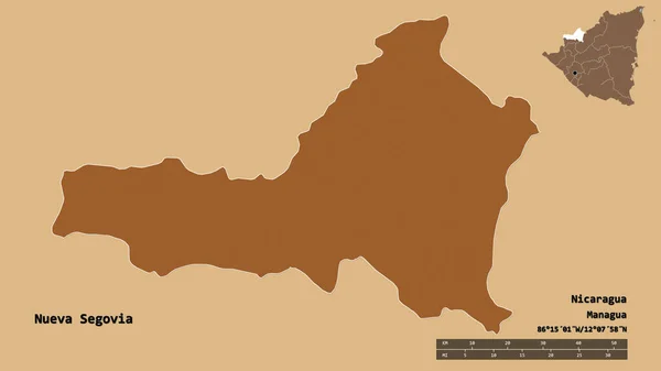 Form Nueva Segovia Departementet Nicaragua Med Dess Huvudstad Isolerad Solid — Stockfoto