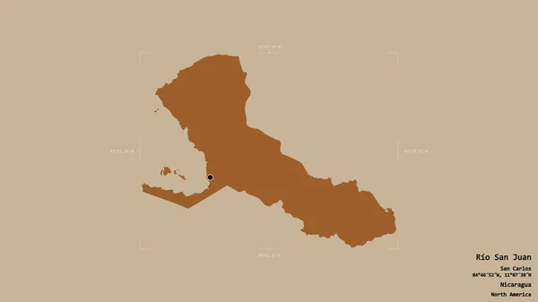 Район Рио Сан Хуан Департамент Никарагуа Изолирован Твёрдом Фоне Геометрической — стоковое фото