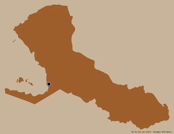 Форма Ріо Сан Хуан Департамент Нікарагуа Своєю Столицею Ізольованою Суцільному — стокове фото