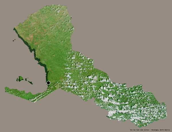 Rio San Juan Şekli Nikaragua Departmanı Başkenti Katı Renk Arka — Stok fotoğraf