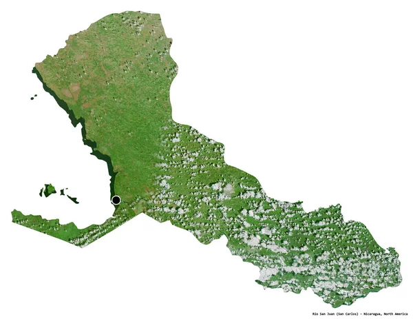 Forma Río San Juan Departamento Nicaragua Con Capital Aislada Sobre —  Fotos de Stock