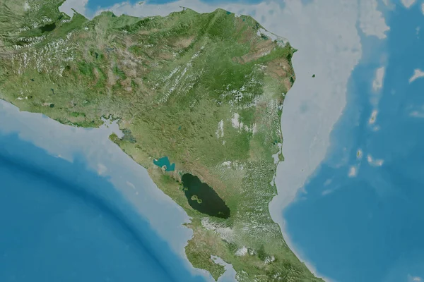 尼加拉瓜的延伸地区 卫星图像 3D渲染 — 图库照片