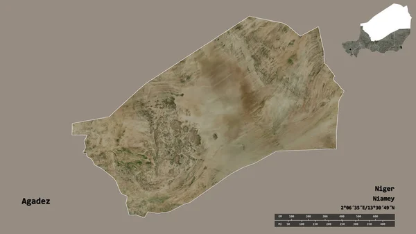 Form Agadez Departementet Niger Med Dess Huvudstad Isolerad Solid Bakgrund — Stockfoto