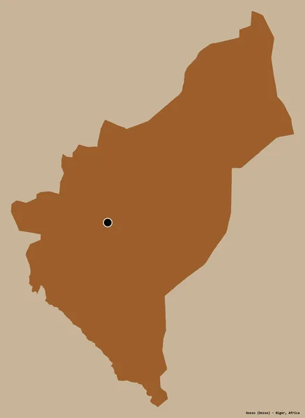 ニジェールのドッソの形は その首都をしっかりとした色の背景に隔離しています パターン化されたテクスチャの構成 3Dレンダリング — ストック写真