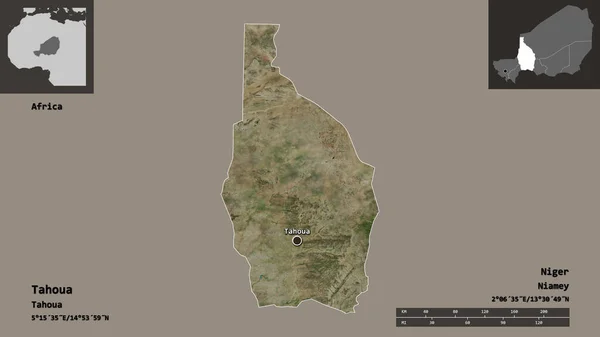Forma Tahoua Departamento Níger Capital Escala Distancia Vistas Previas Etiquetas — Foto de Stock