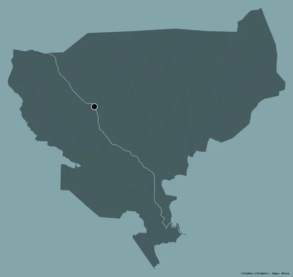尼日尔省提拉卜里的形状 其首都以纯色背景隔离 彩色高程图 3D渲染 — 图库照片