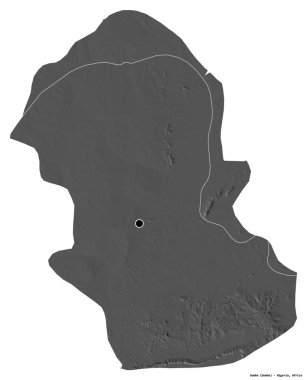 Gombe 'nin şekli, Nijerya eyaleti, başkenti beyaz arka planda izole edilmiş. Çift seviyeli yükseklik haritası. 3B görüntüleme
