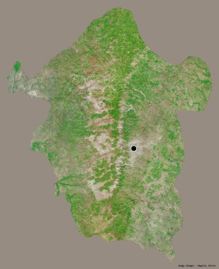 Nijerya 'nın Enugu eyaleti, başkenti katı renk arkaplanı ile izole edilmiştir. Uydu görüntüleri. 3B görüntüleme