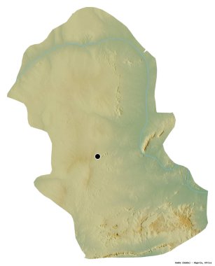 Gombe 'nin şekli, Nijerya eyaleti, başkenti beyaz arka planda izole edilmiş. Topografik yardım haritası. 3B görüntüleme