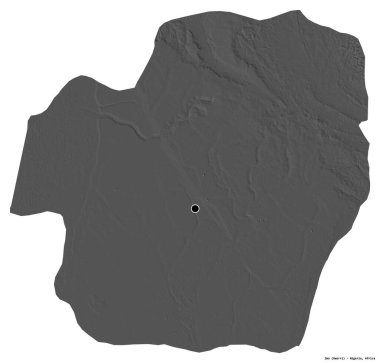 Imo 'nun şekli, Nijerya eyaleti, başkenti beyaz arka planda izole edilmiş. Çift seviyeli yükseklik haritası. 3B görüntüleme