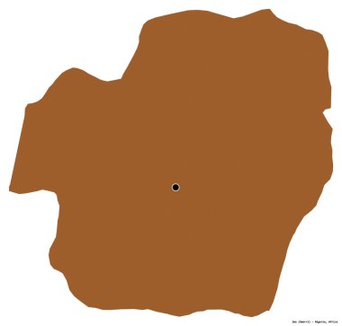 Imo 'nun şekli, Nijerya eyaleti, başkenti beyaz arka planda izole edilmiş. Desenli dokuların bileşimi. 3B görüntüleme