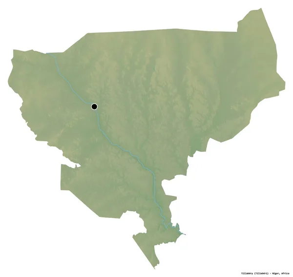 Alakja Tillabery Osztály Niger Tőke Elszigetelt Fehér Alapon Topográfiai Domborzati — Stock Fotó