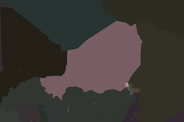 Форма Нигера Отделена Опреснением Соседних Районов Цветная Карта Высоты Рендеринг — стоковое фото