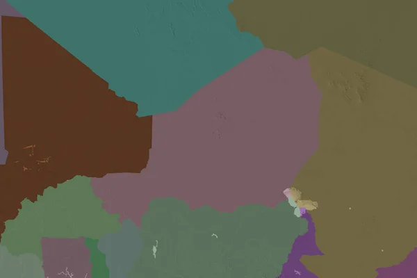 Nijer Genişletilmiş Bölgesi Renkli Yükseklik Haritası Görüntüleme — Stok fotoğraf