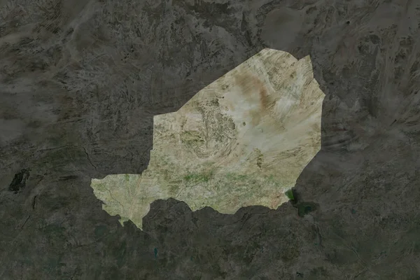 Forma Níger Separada Por Desaturación Las Áreas Vecinas Imágenes Satélite — Foto de Stock