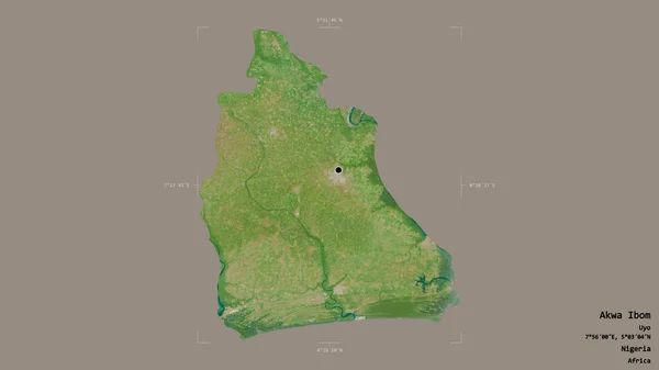 Oblast Akwa Ibom Stát Nigérie Izolovaná Pevném Pozadí Georeferencované Hraniční — Stock fotografie