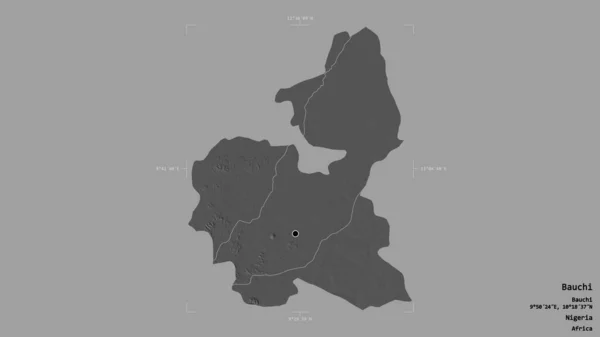 Район Баучи Штат Нигерия Изолирован Твердом Фоне Геометрической Коробке Метки — стоковое фото