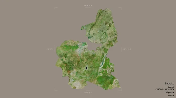 Район Баучи Штат Нигерия Изолирован Твердом Фоне Геометрической Коробке Метки — стоковое фото