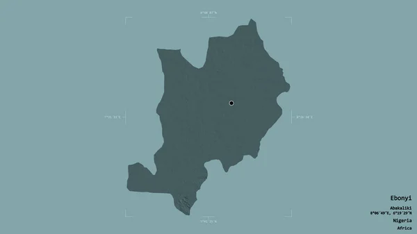 Район Эбони Штат Нигерия Изолирован Твёрдом Фоне Геометрической Коробке Метки — стоковое фото