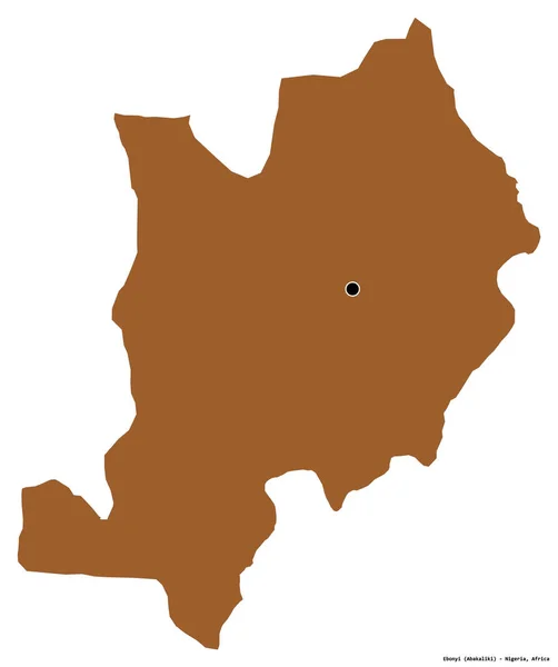 Beyaz Arka Planda Sermayesi Izole Edilmiş Nijerya Eyaleti Ebonyi Nin — Stok fotoğraf