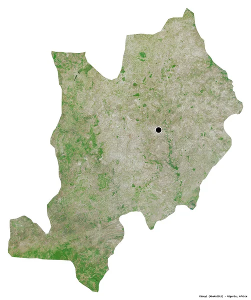 Forme Ebonyi État Nigeria Avec Capitale Isolée Sur Fond Blanc — Photo